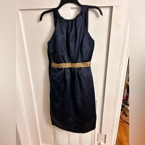 Vera Wang Maids Dress Womens Size 6 Blue Satin Short Bridesmaid Wedding